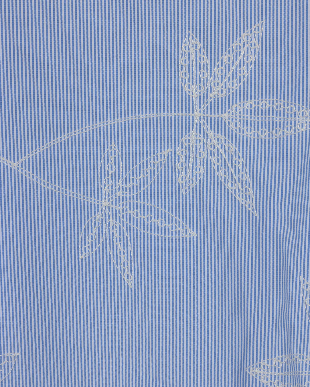 LILOU BLUE PINSTRIPE EMBROIDERED DRESS [FINAL SALE] - Image 2