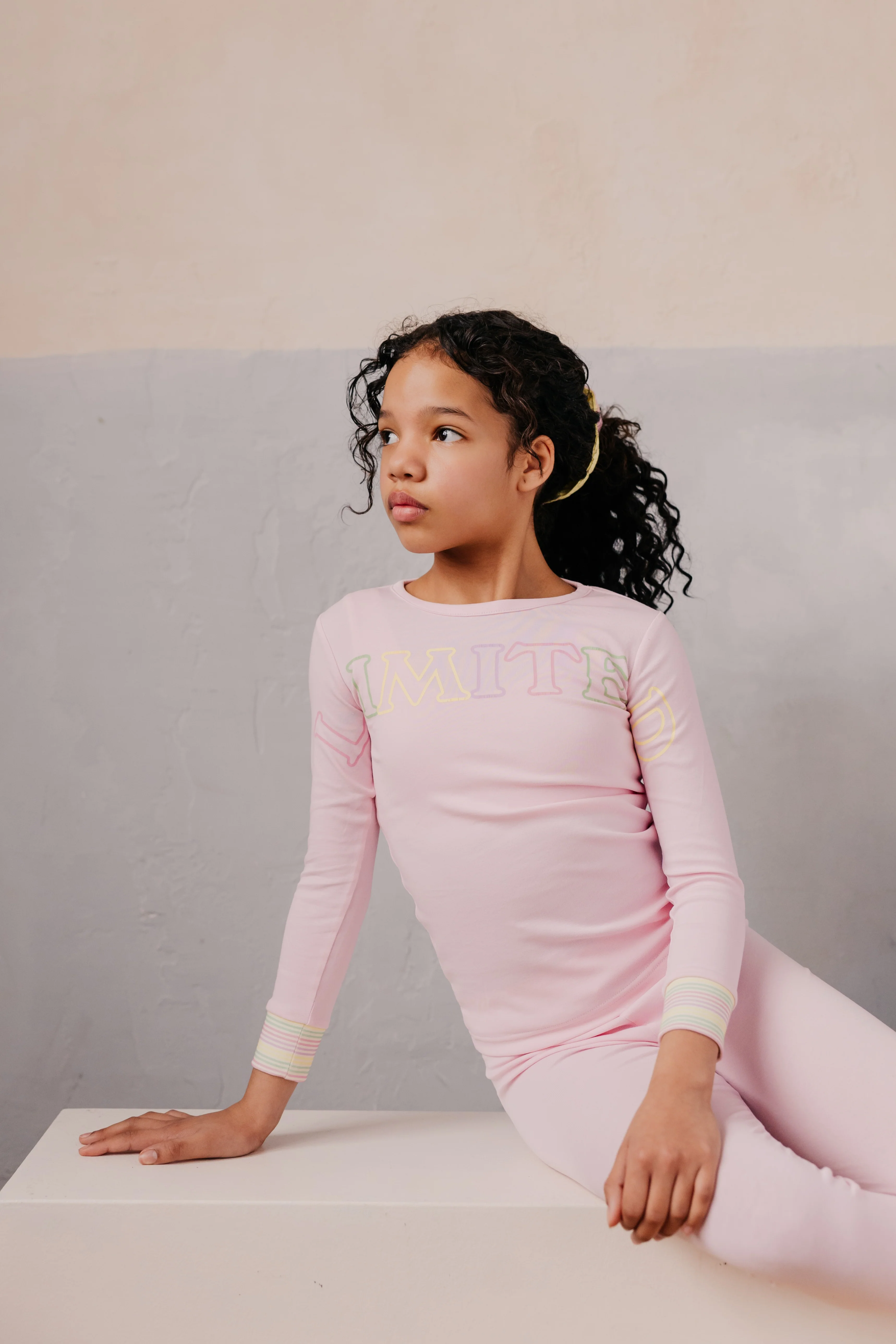 LIMITED EDITION PINK STRIPE CUFF LOGO PAJAMA SET [FINAL SALE] - Image 2