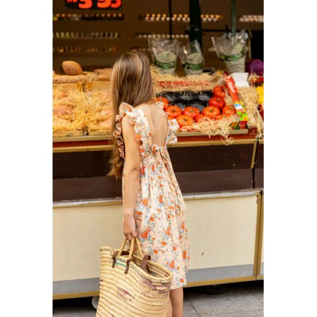 LOUIS LOUISE ORANGE FLORAL RUFFLE TRIM JUMPER [FINAL SALE] - Image 2