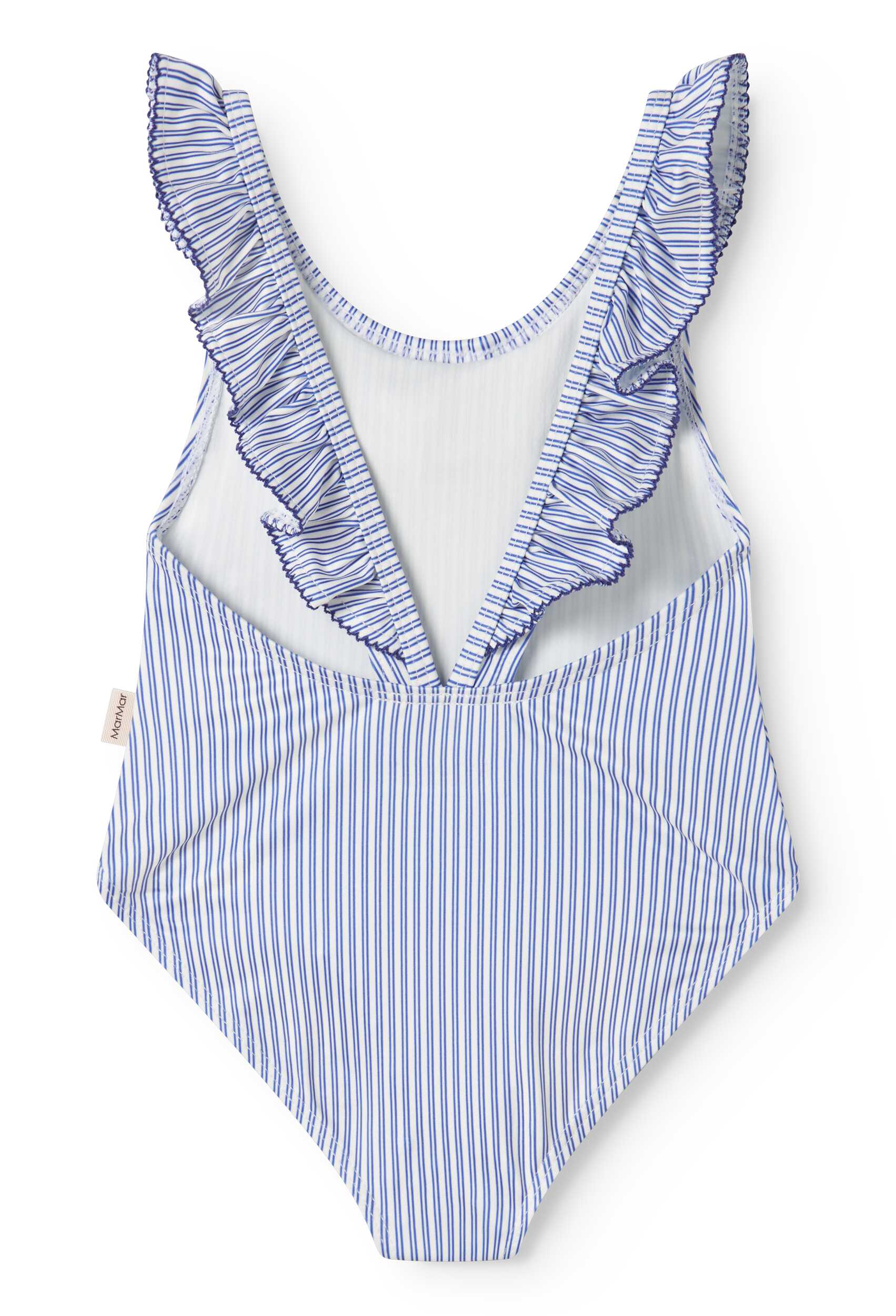 MARMAR COPENHAGEN BLUE THIN STRIPE RUFFLE SWIMSUIT - Image 2