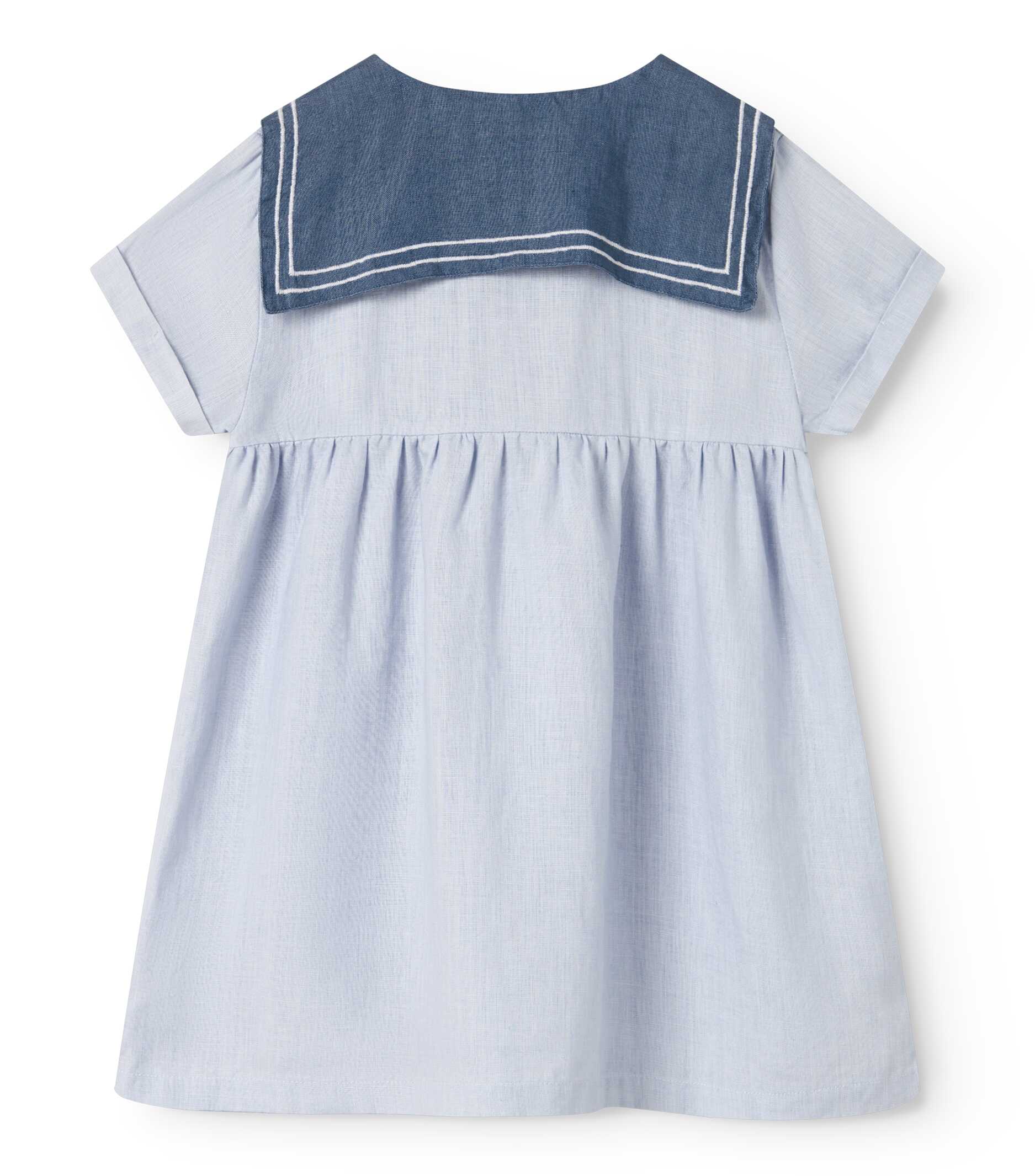 MARMAR COPENHAGEN BLUE LINEN SAILOR COLLAR DRESS [FINAL SALE] - Image 3