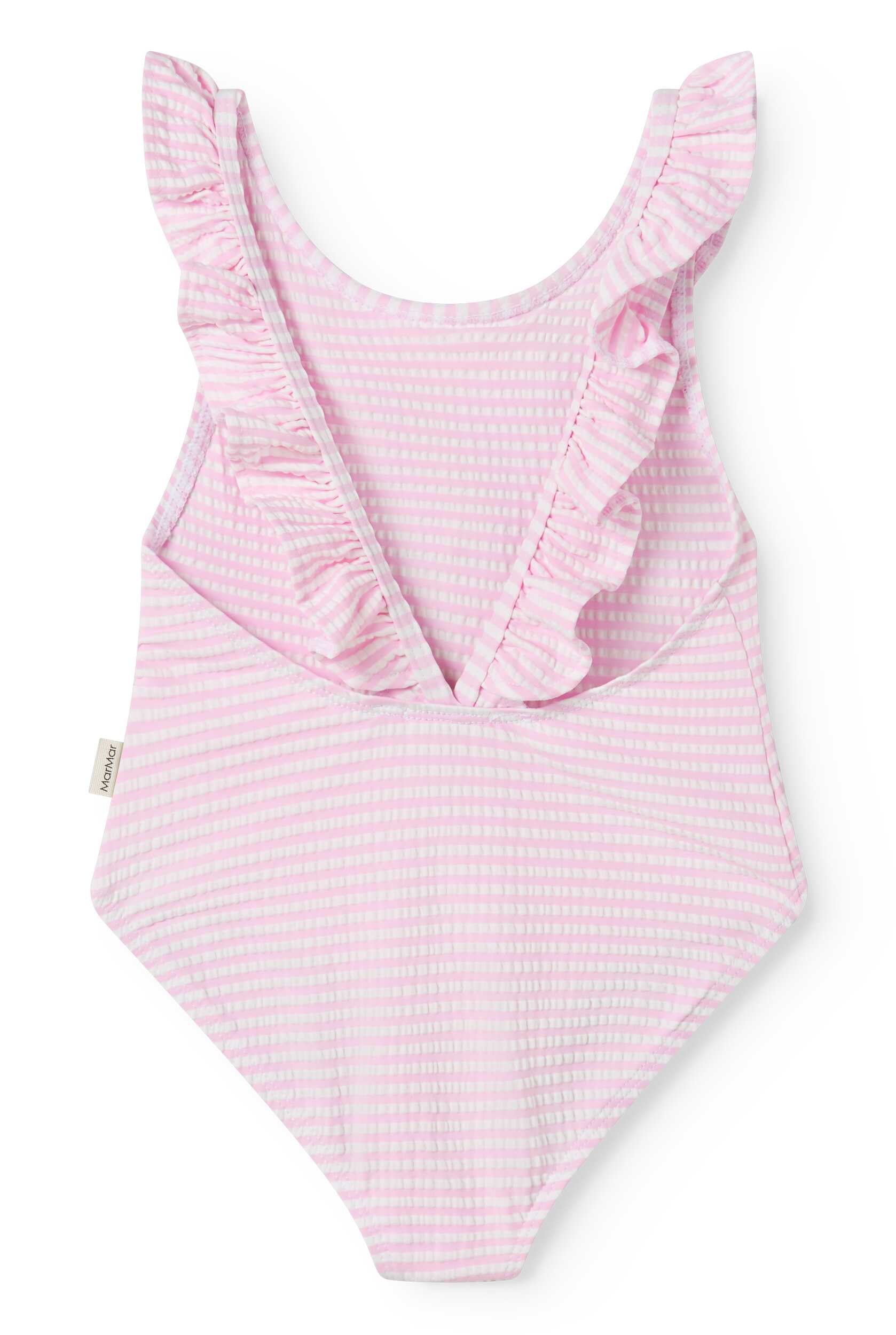 MARMAR COPENHAGEN PINK THIN STRIPE RUFFLE SWIMSUIT - Image 2
