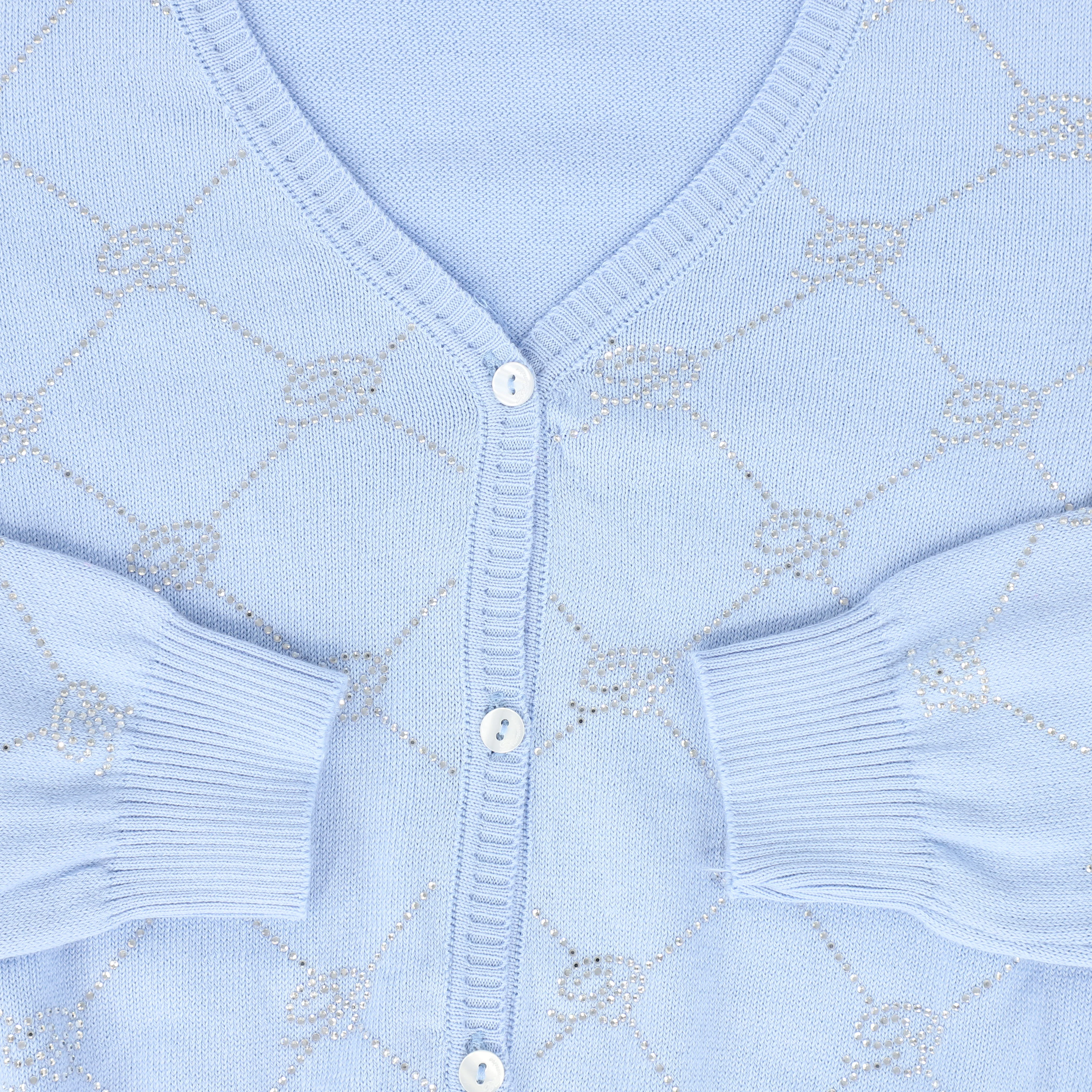 MISS BLUMARINE LIGHT BLUE KNIT DESIGN CARDIGAN [FINAL SALE] - Image 3