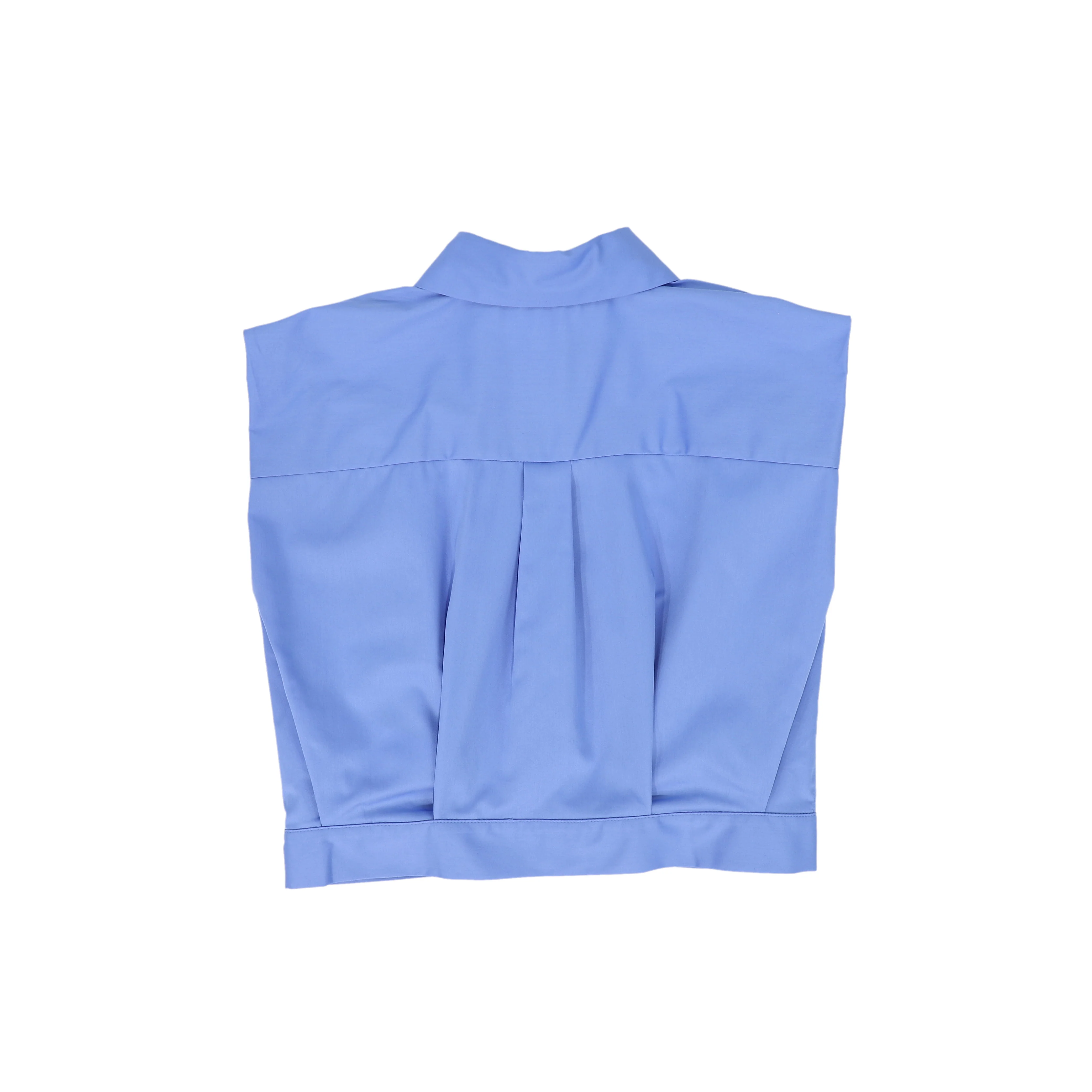 MISS BLUMARINE OXFORD BLUE SLEEVELESS LOGO BLOUSE [FINAL SALE] - Image 2