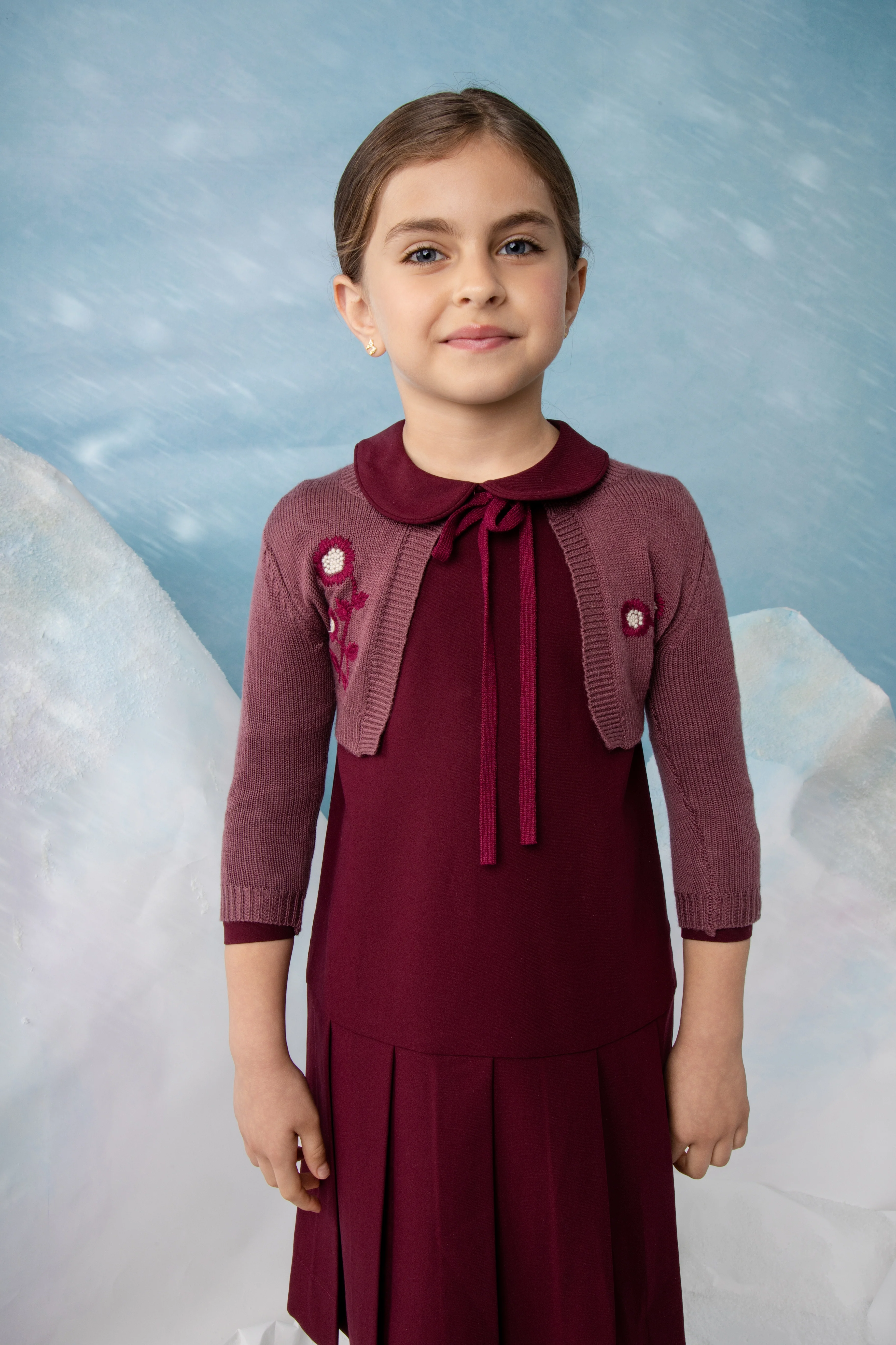 NOMA BURGUNDY EMBROIDERED FLORAL KNIT CARDIGAN [FINAL SALE] - Image 2