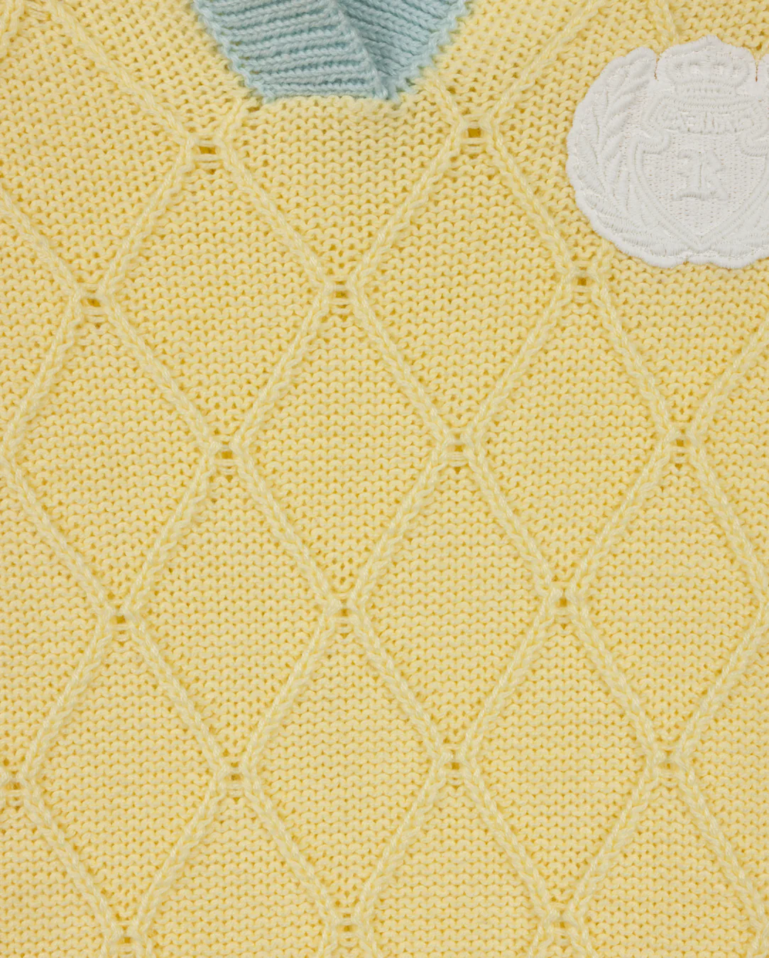 ONE CHILD YELLOW DIAMOND PRINT COLLAR SWEATER [FINAL SALE] - Image 2