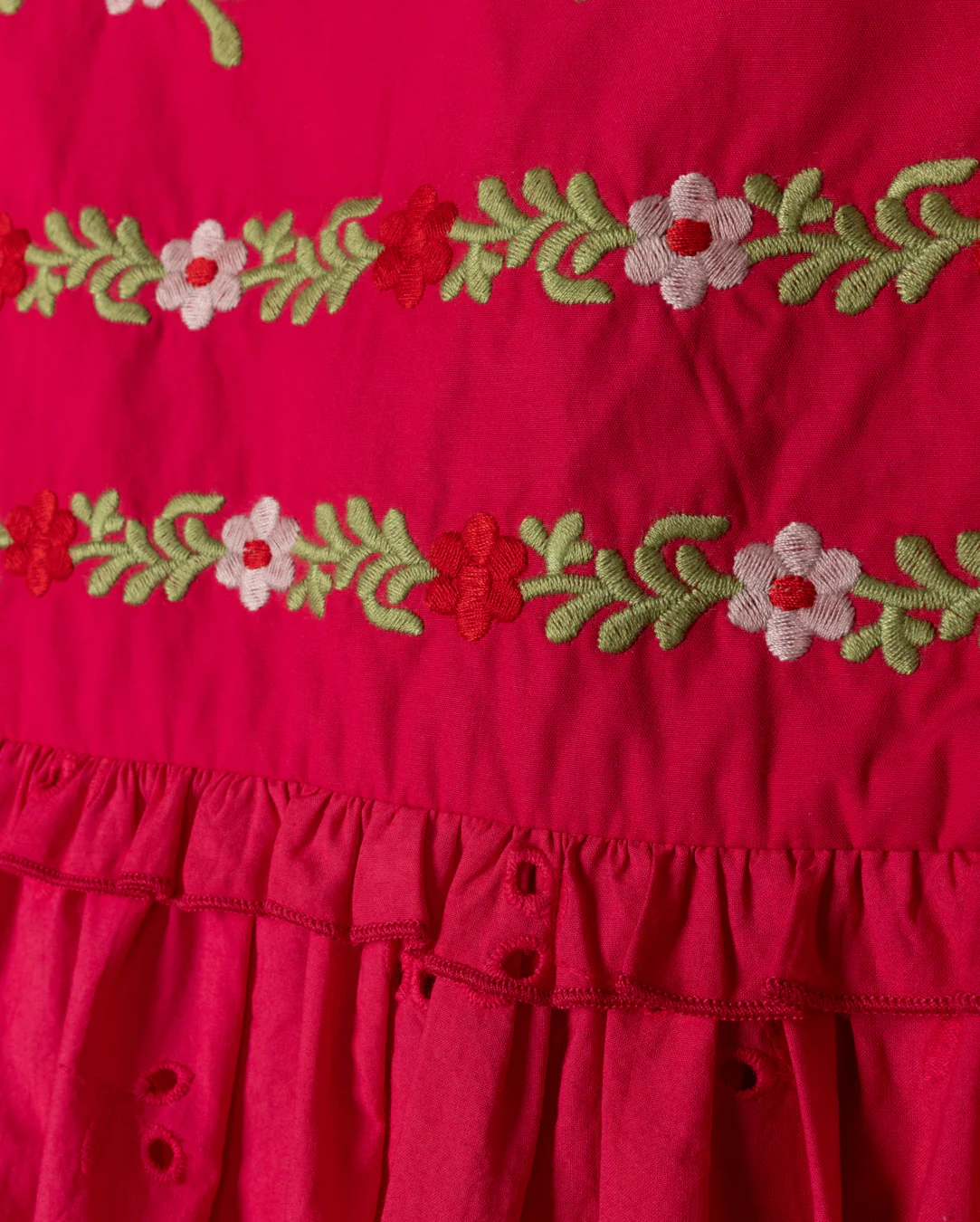 PAPILLON FUCHSIA EYELET EMBROIDERED DRESS [FINAL SALE] - Image 2