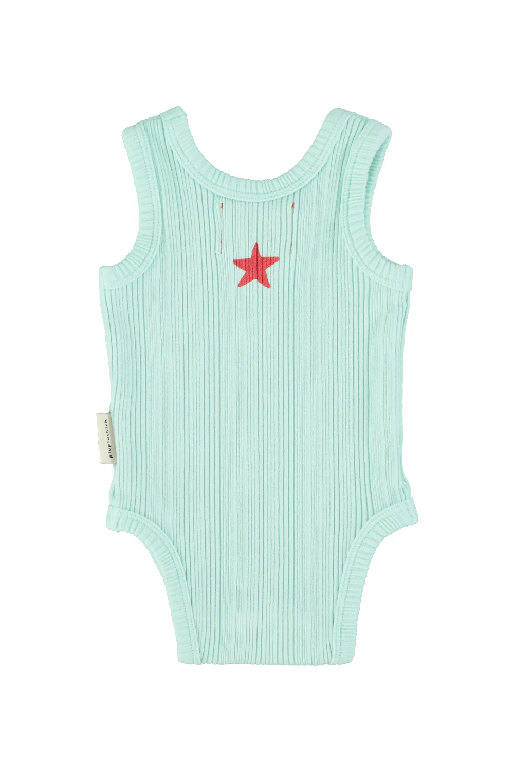 PIUPIUCHICK LIGHT BLUE WORDED ONESIE [FINAL SALE] - Image 2