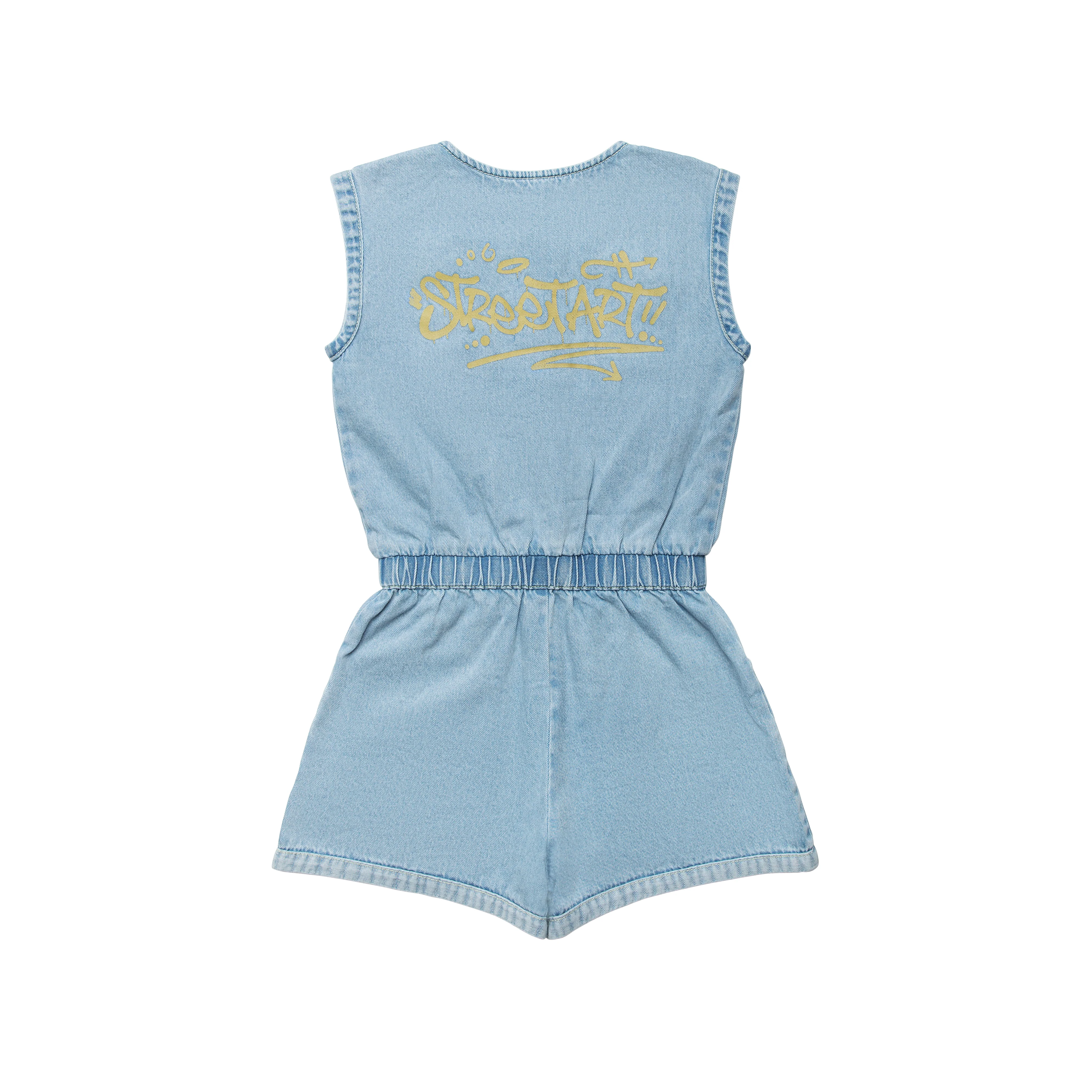 ROOIE AND FRIENDS BLUE DENIM SEAM ROMPER [FINAL SALE] - Image 2