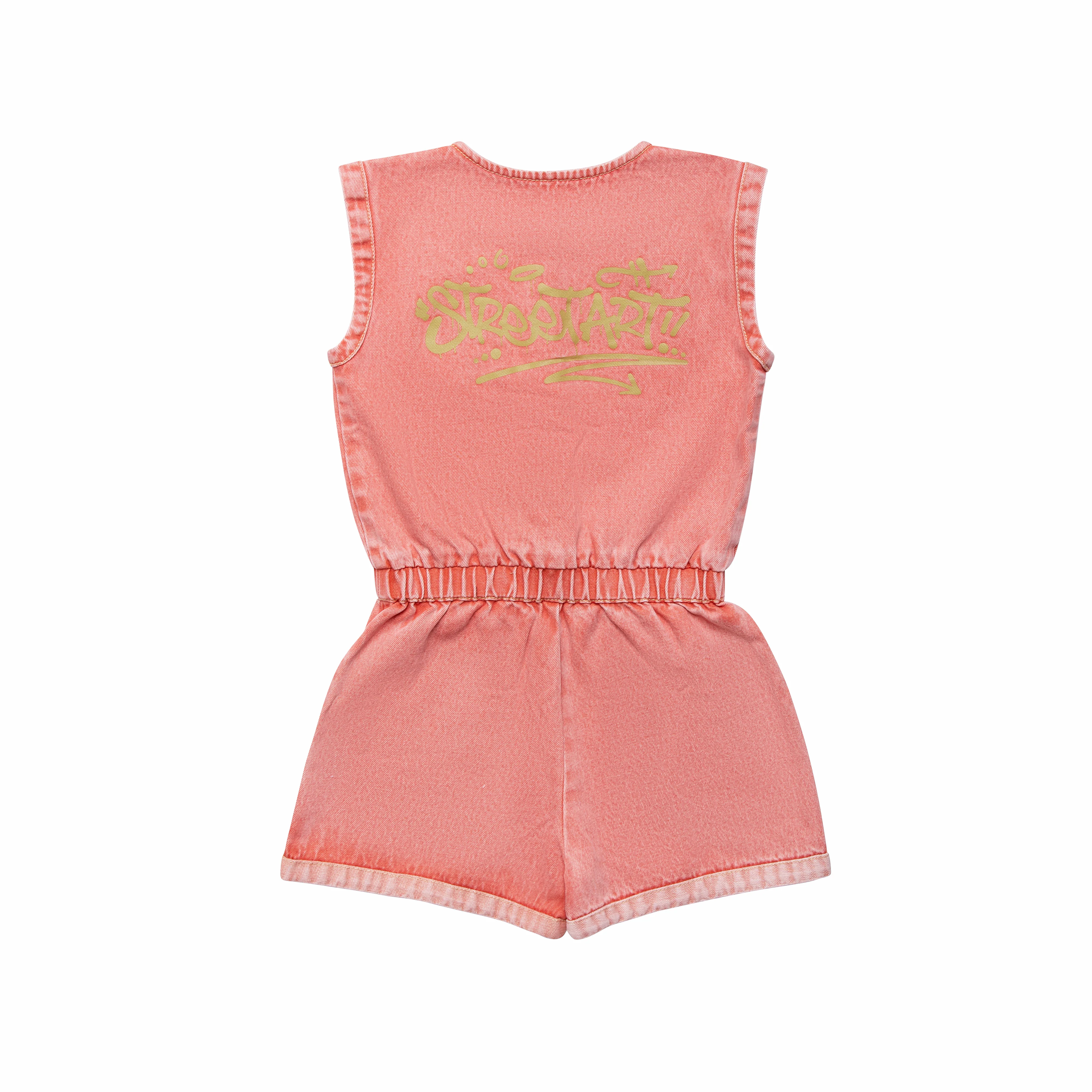 ROOIE AND FRIENDS CORAL DENIM SEAM ROMPER [FINAL SALE] - Image 2