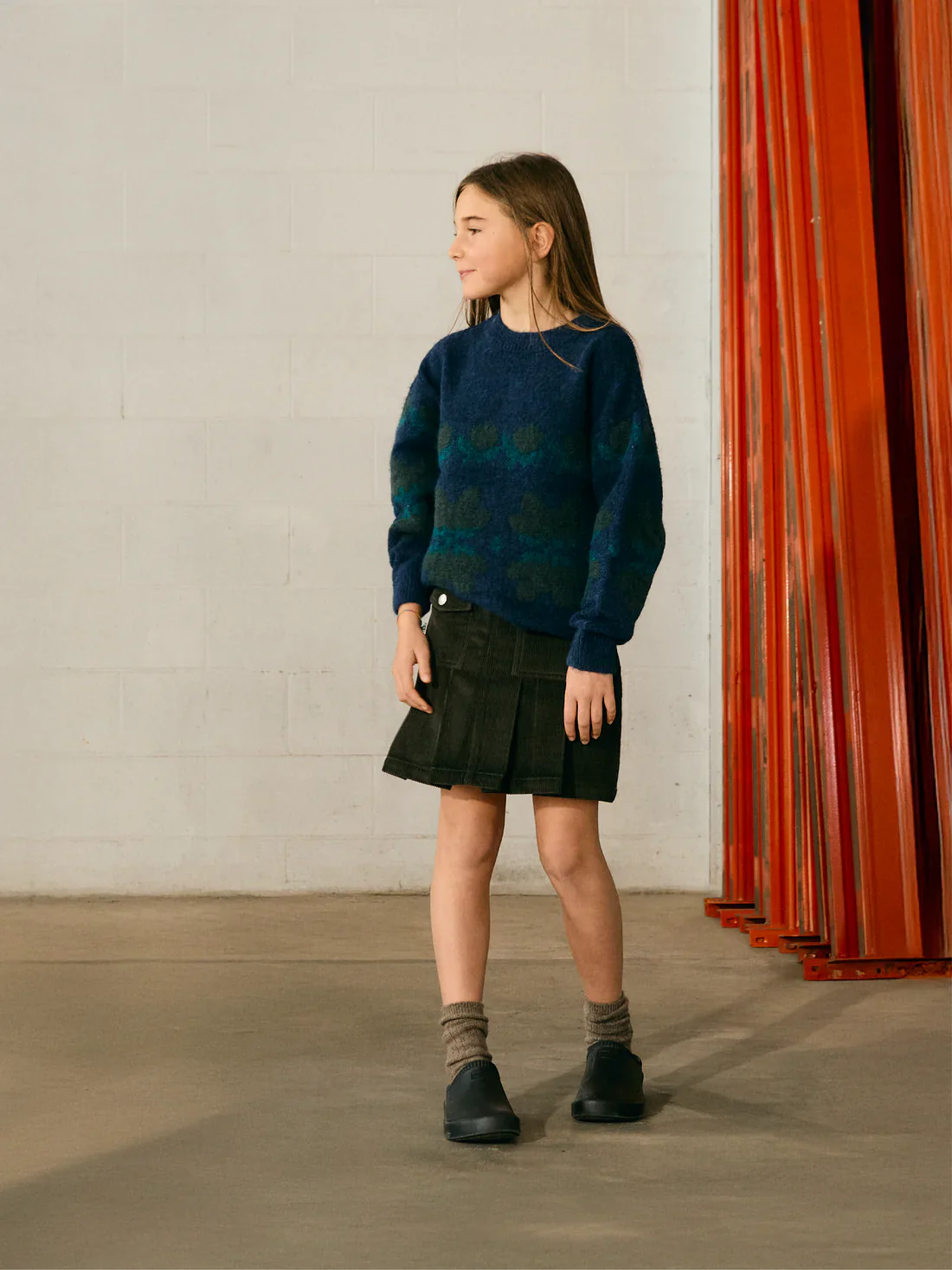 TANGERINE OLIVE GREEN CORDUROY PLEAT SKIRT [FINAL SALE] - Image 3