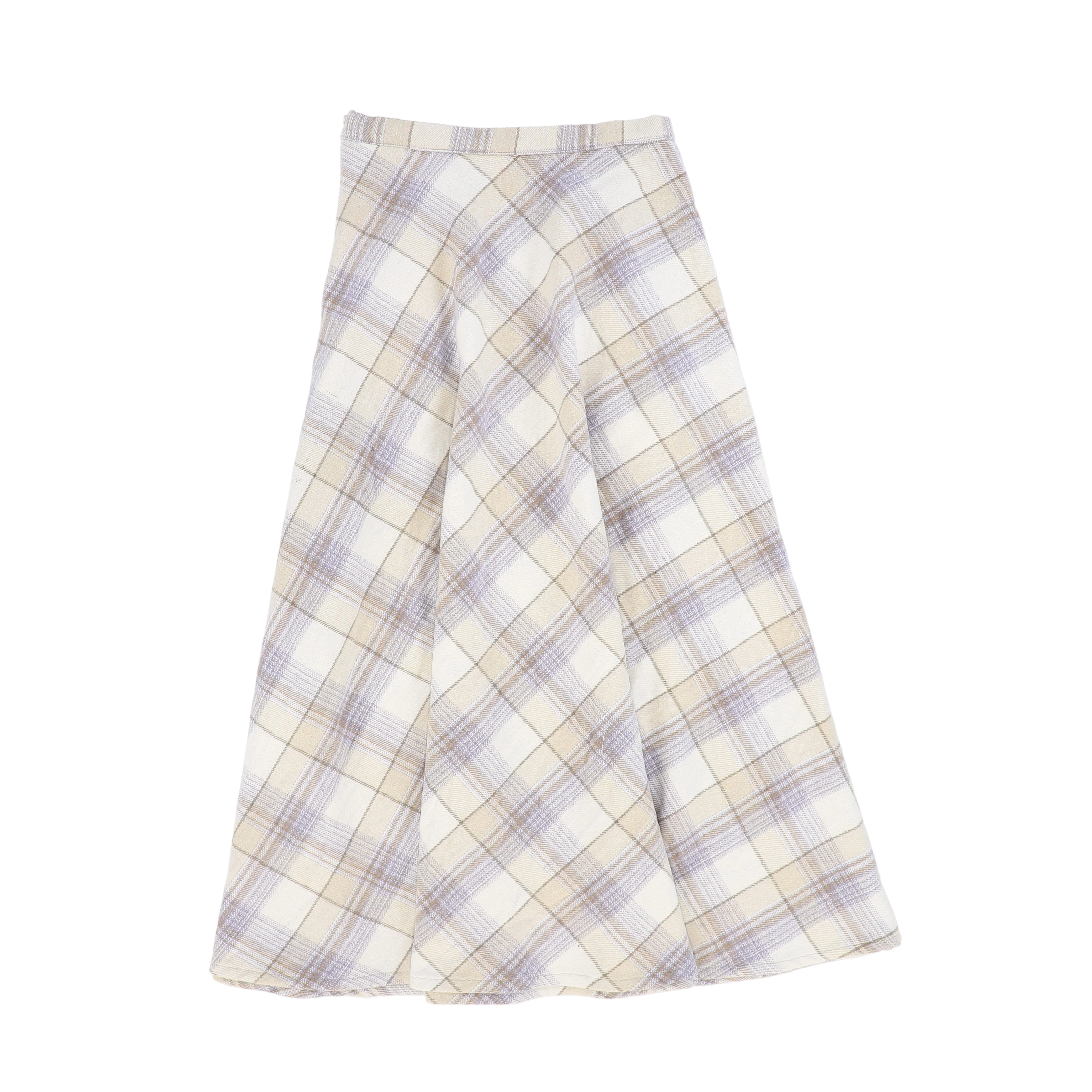 VALENTINA BEIGE PLAID POCKET MAXI SKIRT [FINAL SALE] - Image 2