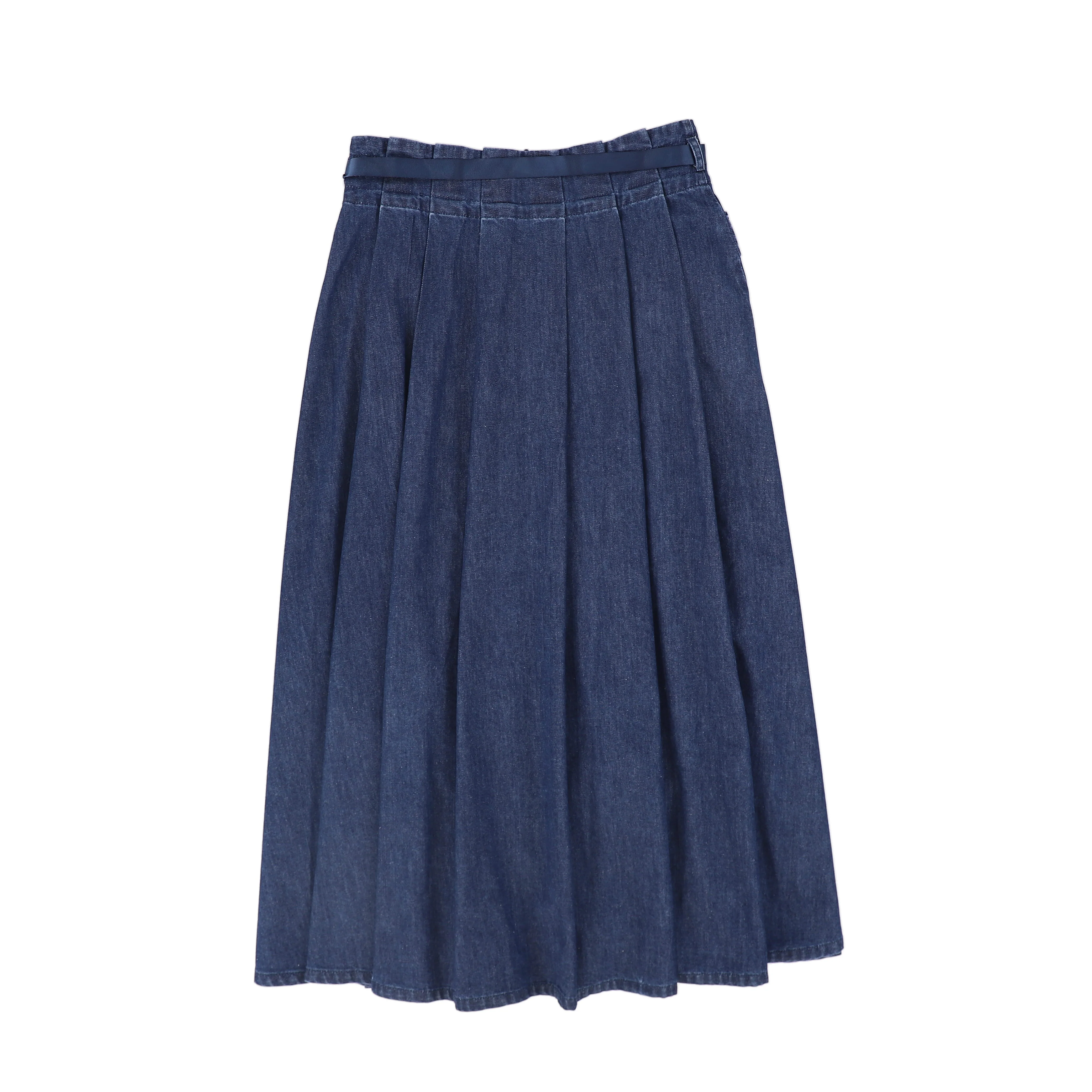VALENTINA BLUE DENIM CARGO POCKET PLEAT SKIRT [FINAL SALE] - Image 2