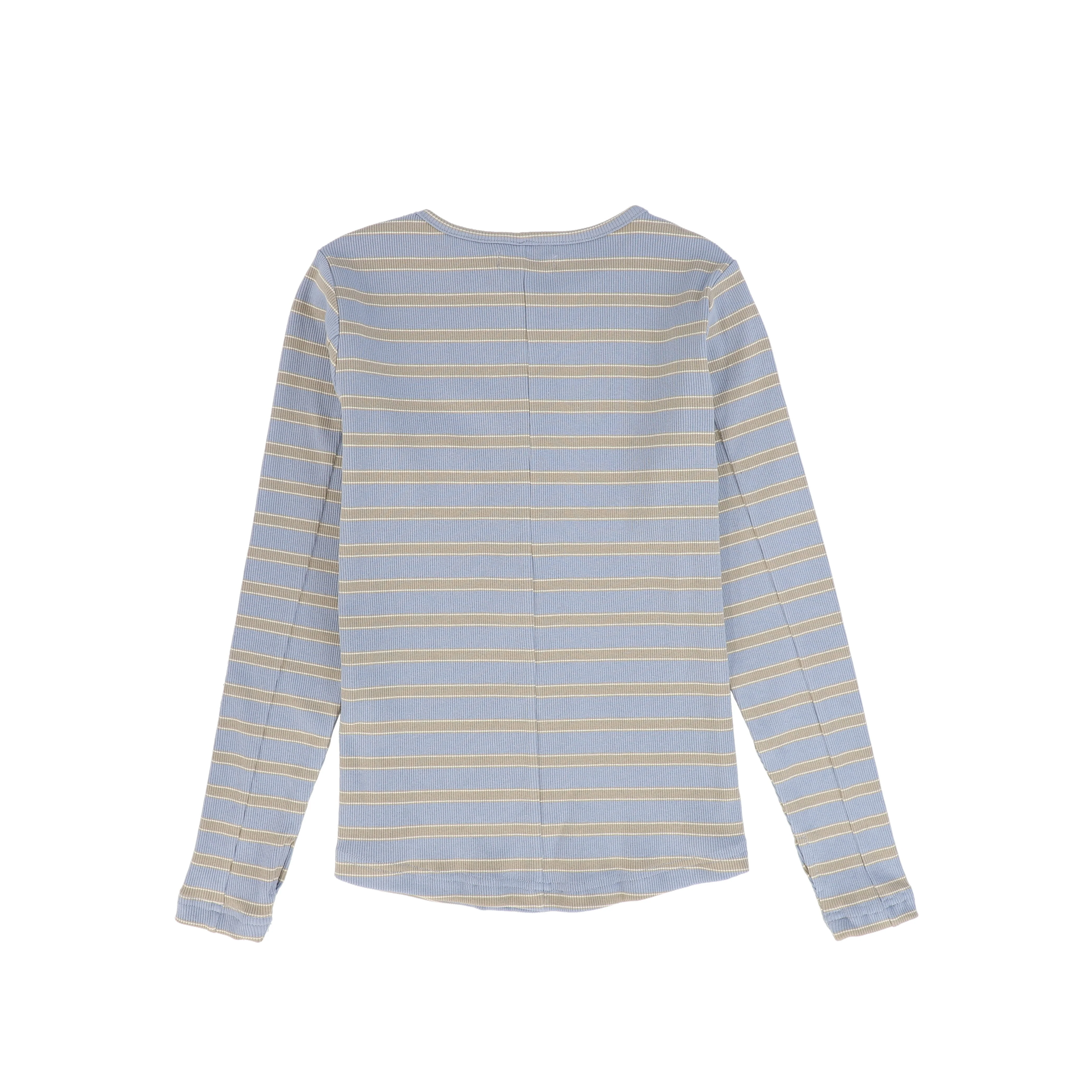VALENTINA BLUE RIBBED STRIPED TEE [FINAL SALE] - Image 2