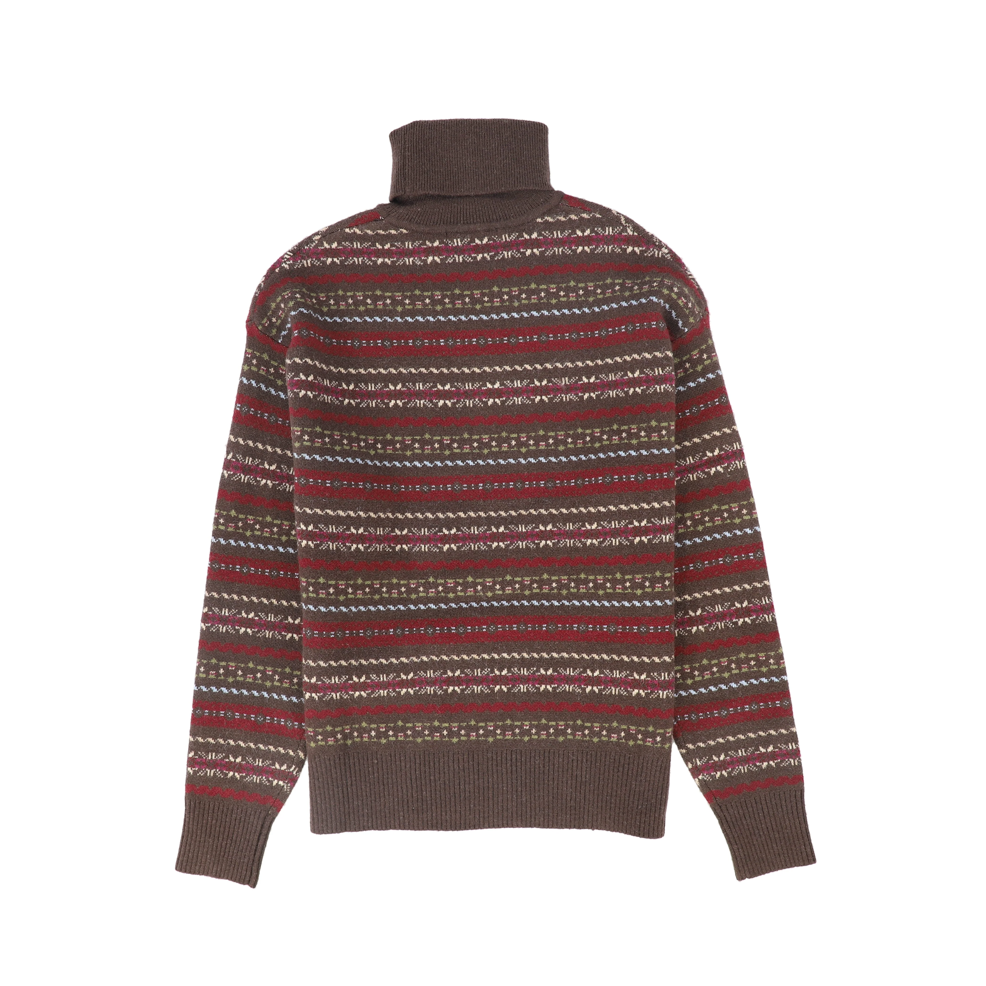 VALENTINA BROWN FAIR ISLE TURTLENECK [FINAL SALE] - Image 2