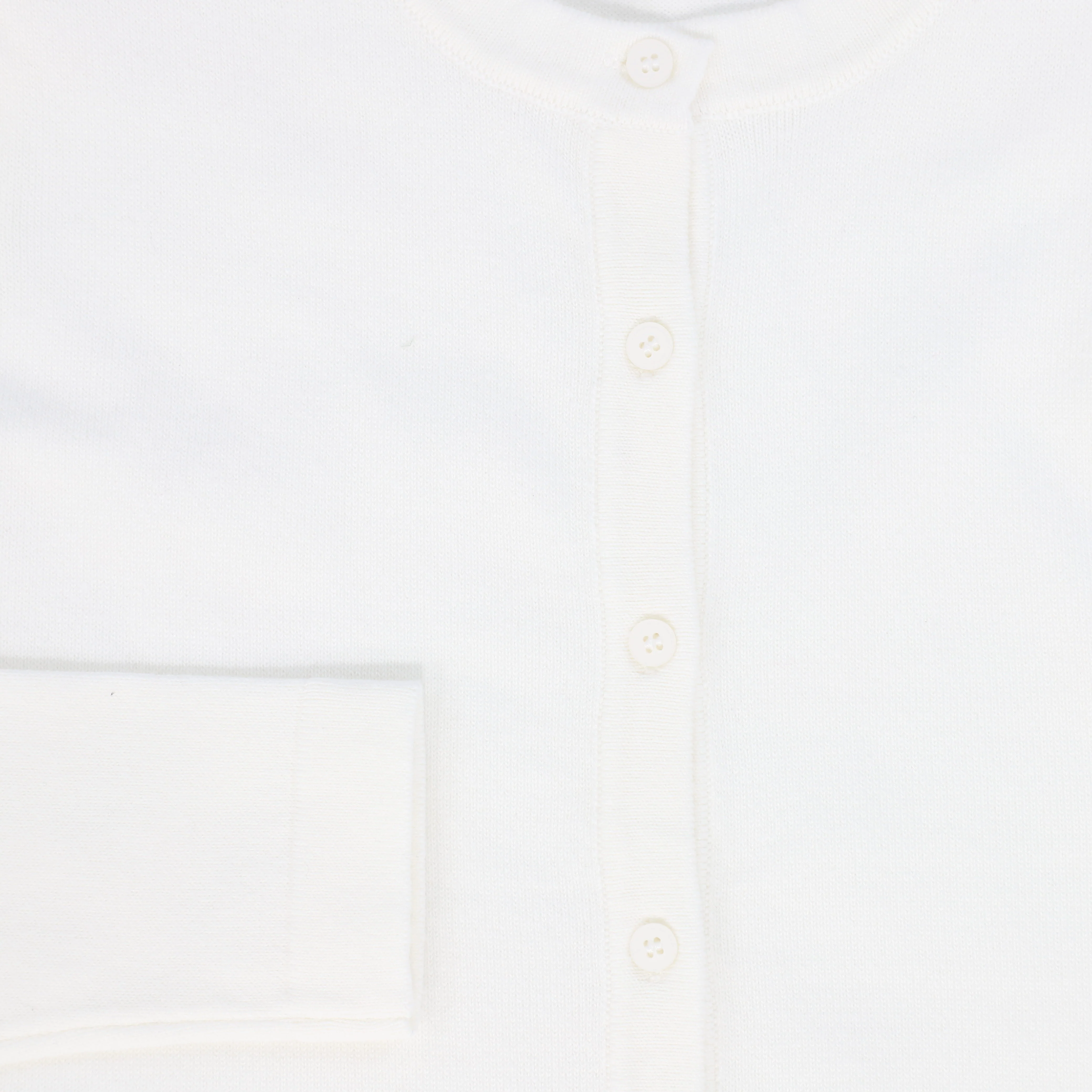 VALENTINA IVORY SILK KNIT BUTTON CARDIGAN [FINAL SALE] - Image 3