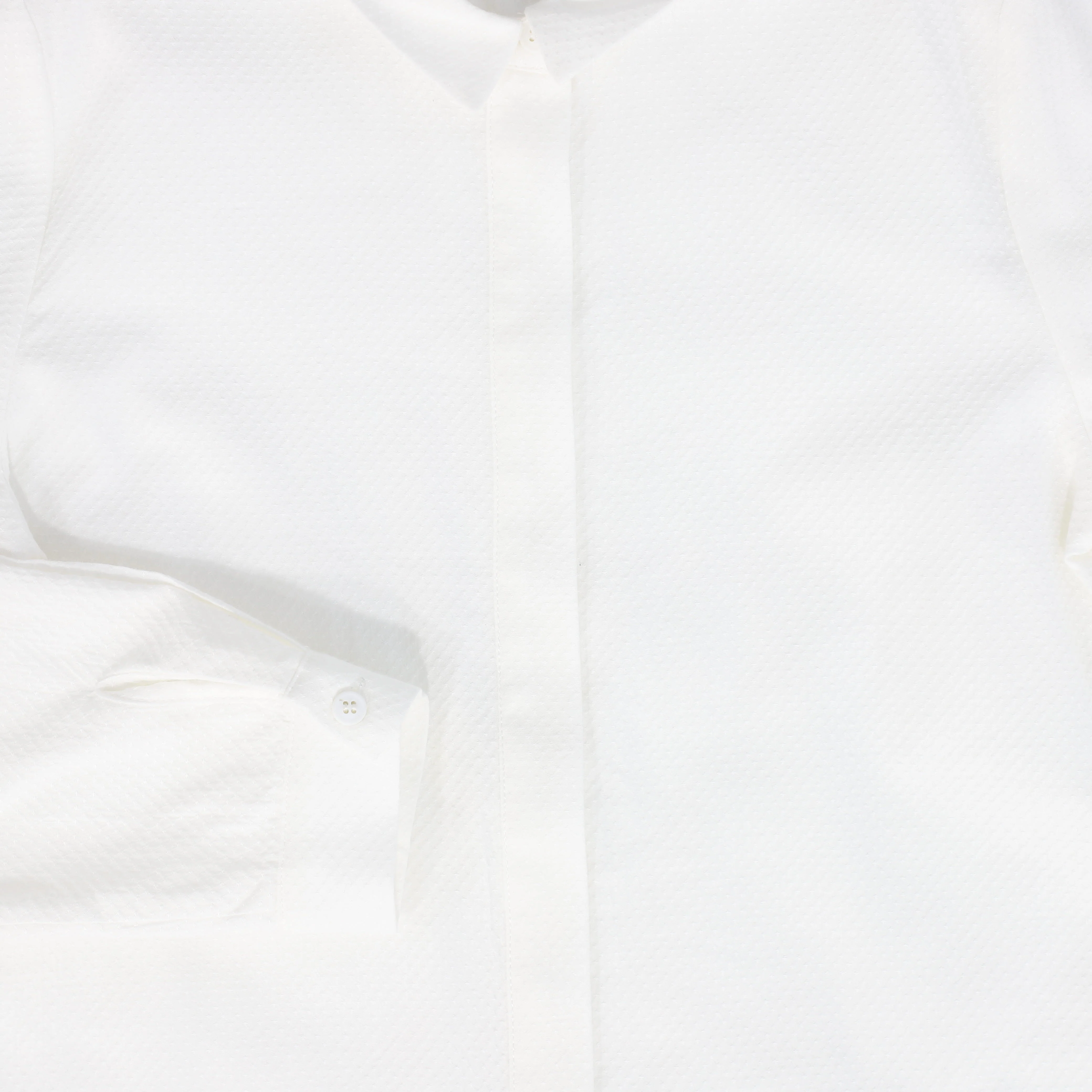 VALENTINA IVORY TEXTURED COLLARED BLOUSE [FINAL SALE] - Image 3