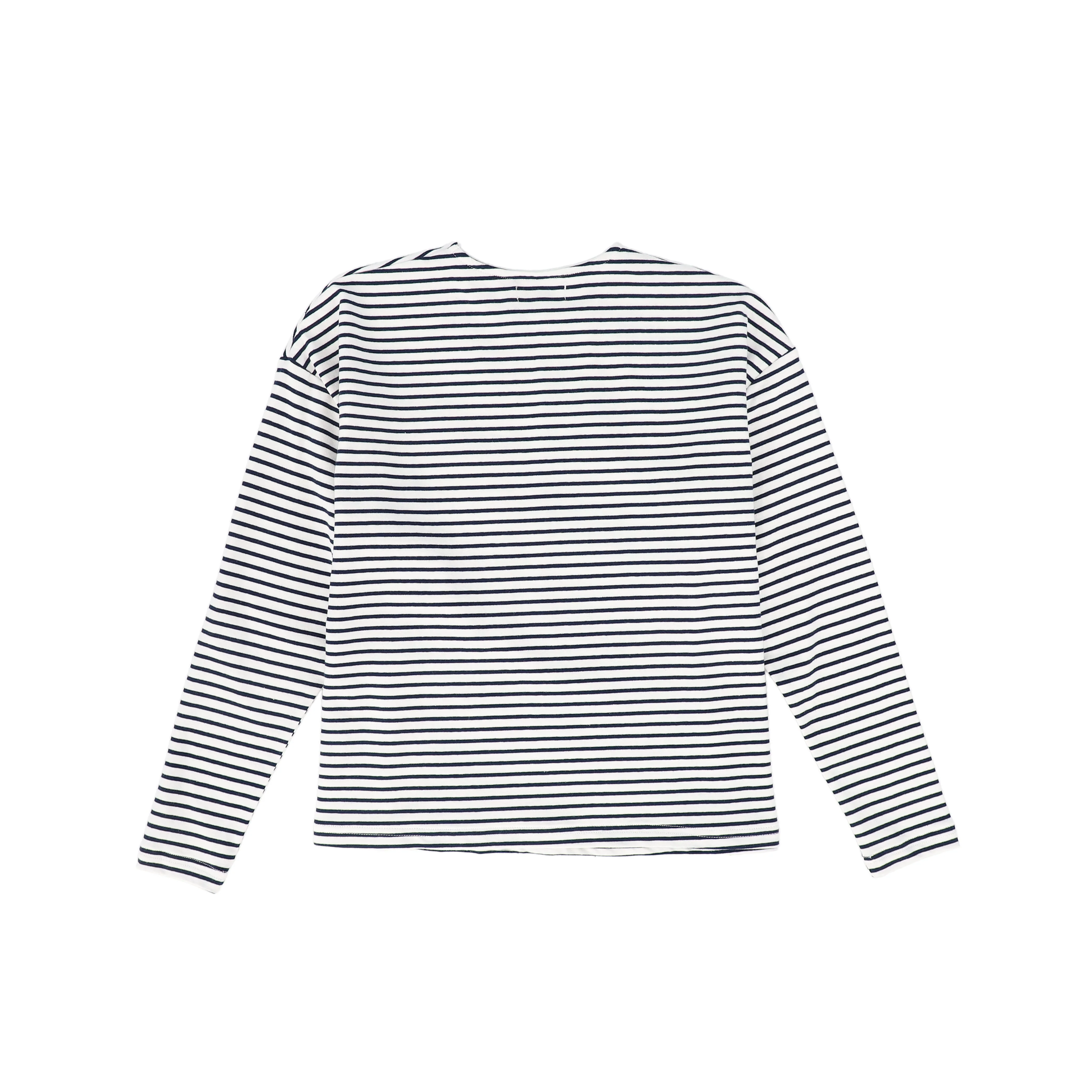 VALENTINA NAVY STRIPED LOGO T-SHIRT [FINAL SALE] - Image 2