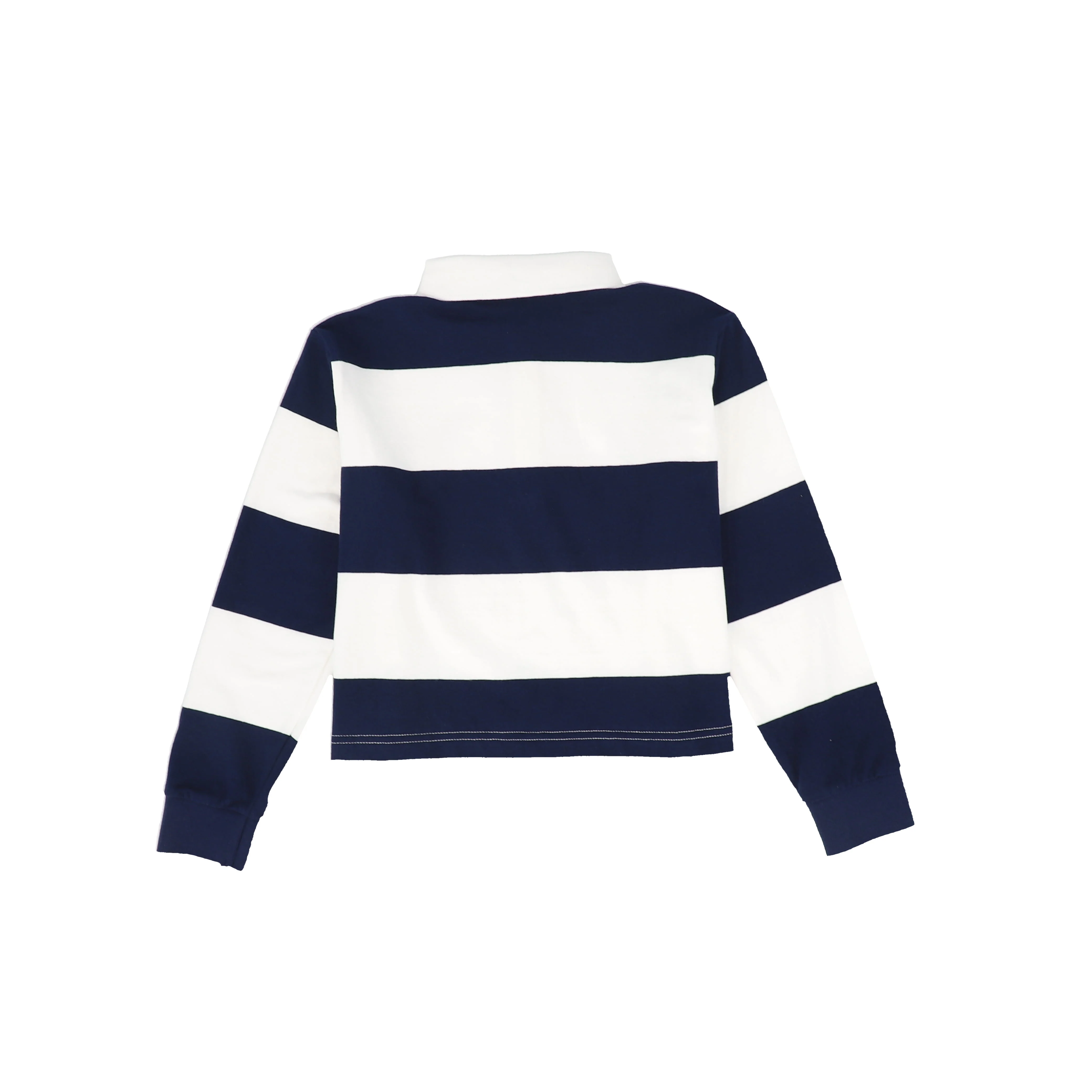 VALENTINA NAVY/WHITE WIDE STRIPE CREST POLO [FINAL SALE] - Image 2