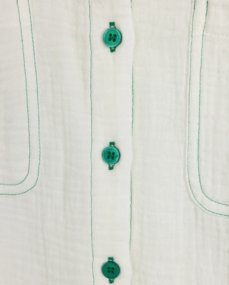VIBE WHITE GAUZE BLOUSE [FINAL SALE] - Image 2