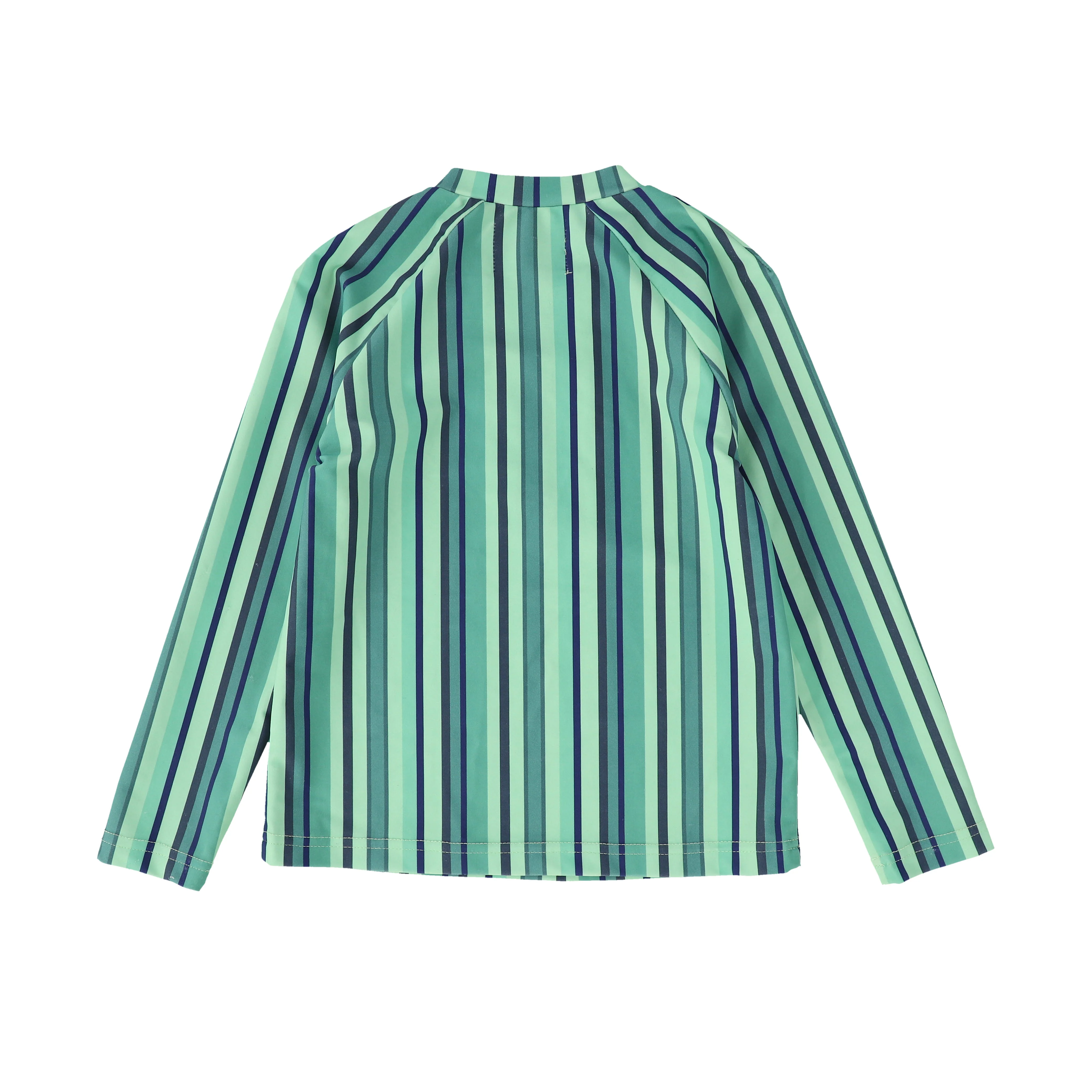 WATER CLUB GREEN STRIPED ZIP SWIM TOP [FINAL SALE] - Image 2