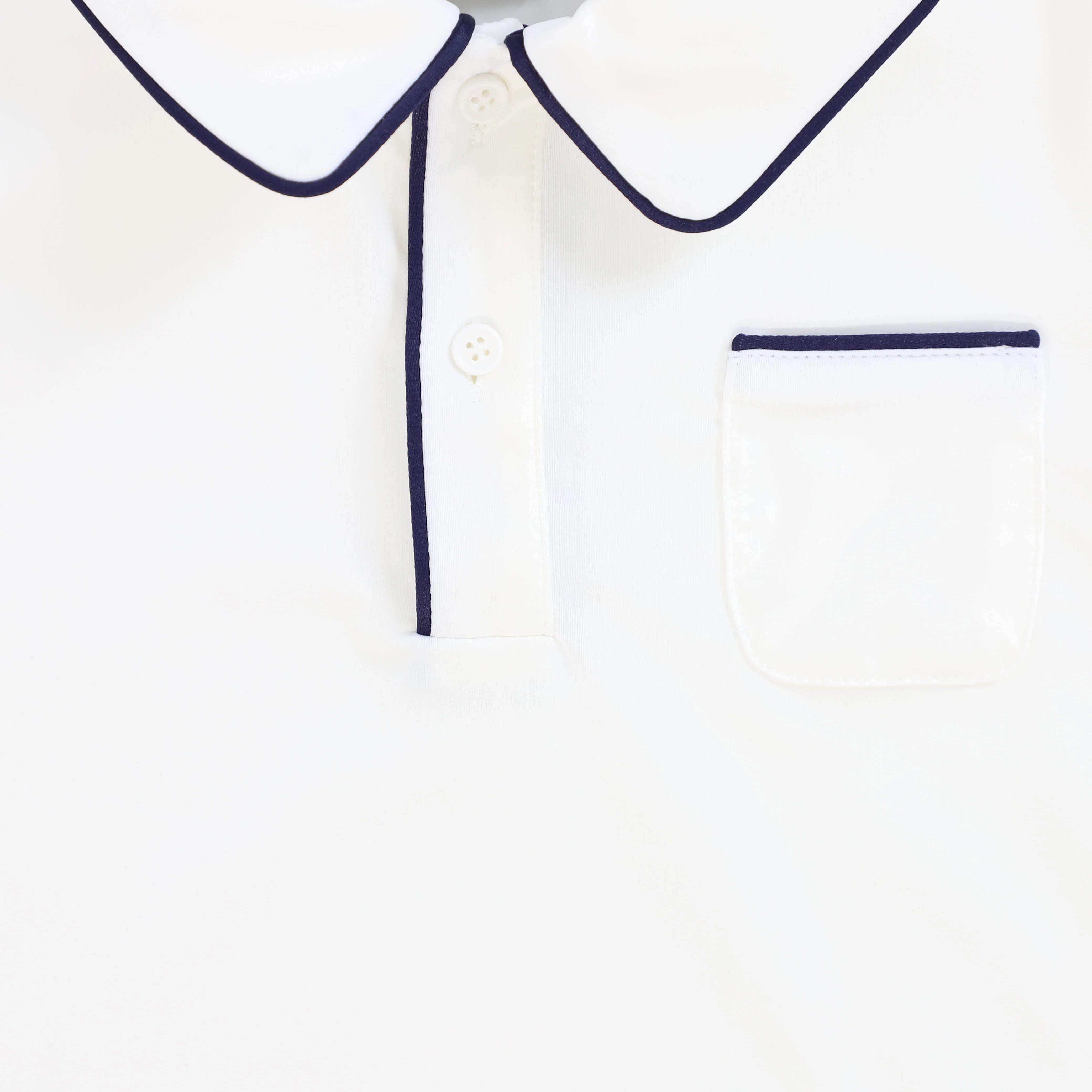 WATER CLUB WHITE/NAVY COLLAR SWIM TOP [FINAL SALE] - Image 3